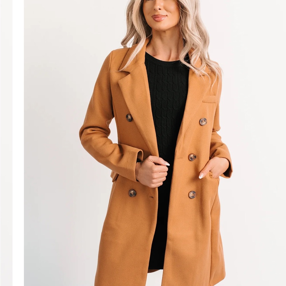 NanaMacs Tan Double-Breasted Coat - Picture 5 of 6